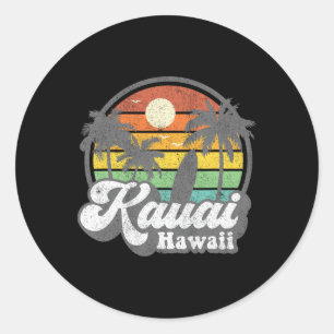 Vintage Kauai Beach Hawaii Surf Hawaiian Surfing 7 Classic Round Sticker
