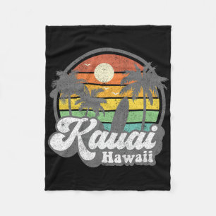 Vintage Kauai Beach Hawaii Surf Hawaiian Surfing 7 Fleece Blanket