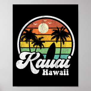 Vintage Kauai Beach Hawaii Surf Hawaiian Surfing 7 Poster