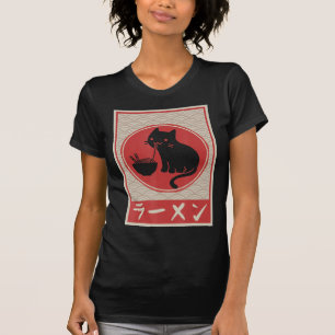 Vintage Kawaii Cat Ramen Anime Japanese Gift Girls T-Shirt