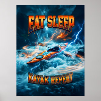 Vintage Kayaking Bootleg Style Poster