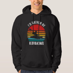 Vintage Kayaking Sunset Paddling Water Sports Hoodie