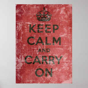 Vintage Keep Calm And Carry On Poster