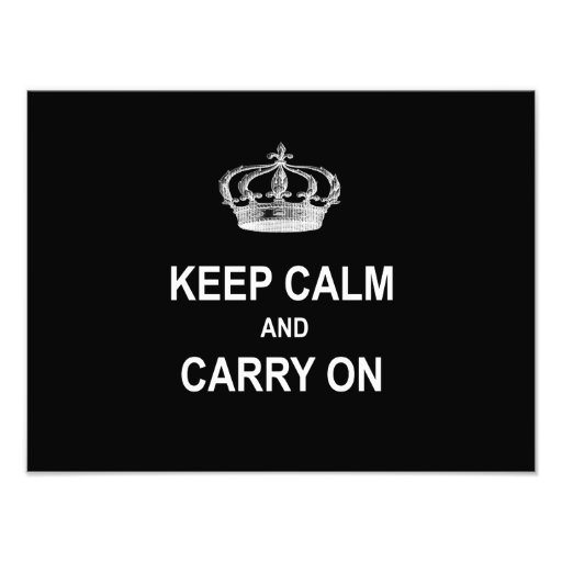 Vintage Keep Calm and Carry On Quote w Crown | Zazzle