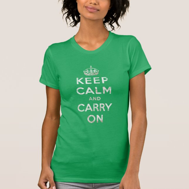 Vintage Keep Calm and Carry On T-Shirt (Front)