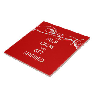 Vintage KEEP CALM GET MARRIED Ceramic Tile