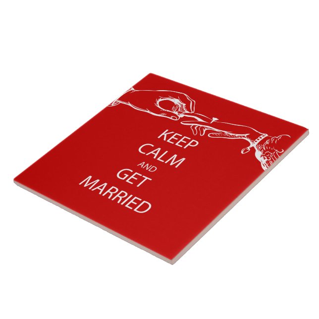 Vintage KEEP CALM  GET MARRIED Ceramic Tile (Side)