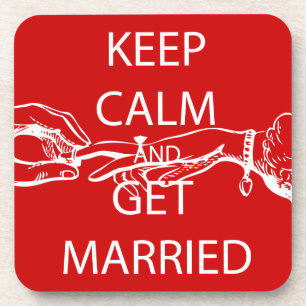 Vintage KEEP CALM GET MARRIED Coaster