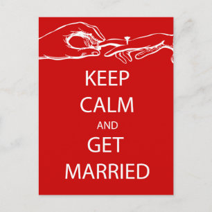Vintage KEEP CALM GET MARRIED Postcard