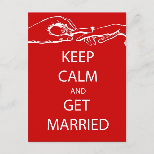 Vintage KEEP CALM  GET MARRIED Postcard (Front)