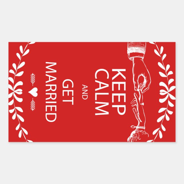 Vintage KEEP CALM  GET MARRIED Rectangular Sticker (Front)