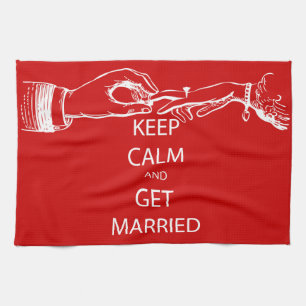 Vintage KEEP CALM GET MARRIED Tea Towel