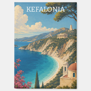 Vintage Kefalonia Greece Island Scenery Magnet