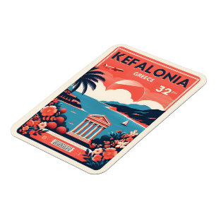 vintage kefalonia greece travel souvenirs magnet