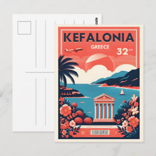 vintage kefalonia greece travel souvenirs postcard