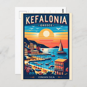 vintage kefalonia greece travel souvenirs postcard