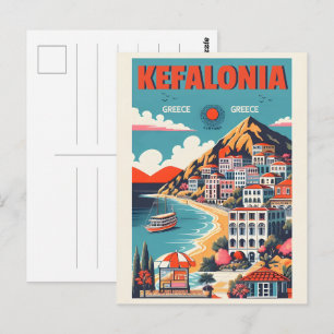 vintage kefalonia greece travel souvenirs postcard
