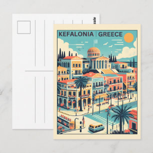 vintage kefalonia greece travel souvenirs postcard