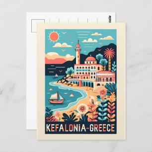 vintage kefalonia greece travel souvenirs postcard
