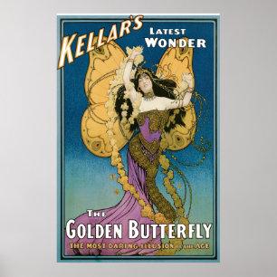 Vintage Kellar's The Golden Butterfly Poster