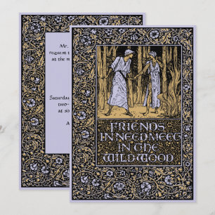 Vintage Kelmscott Floral Wedding Invitation