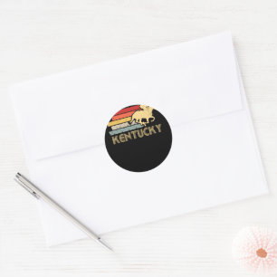 Vintage Kentucky Retro Horse Racing Derby Classic Round Sticker
