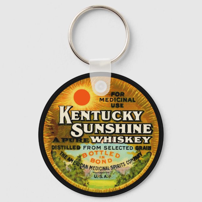 Vintage Kentucky Whiskey Label Key Ring (Front)