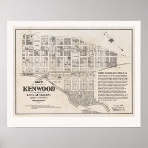 Vintage Kenwood California Map Poster