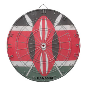 Vintage Kenya Flag Harambe Design Dartboard