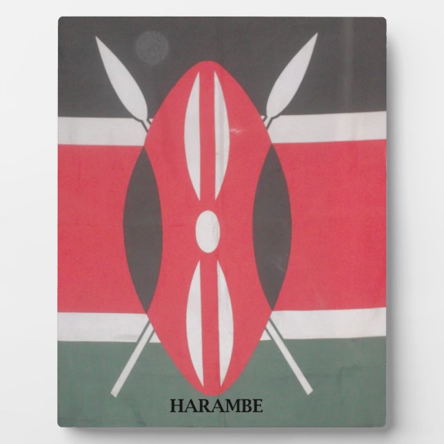 Vintage Kenya Flag Harambe Design Plaque (Front)