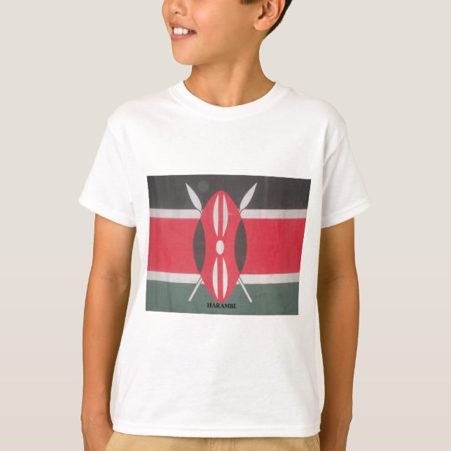 Vintage Kenya Flag Harambe Design T-Shirt (Front)