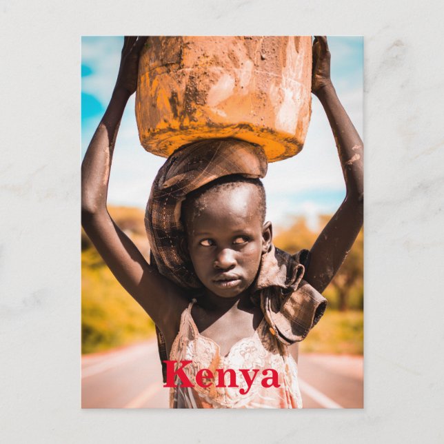 Vintage Kenya Flag Travel Tourism Postcard (Front)