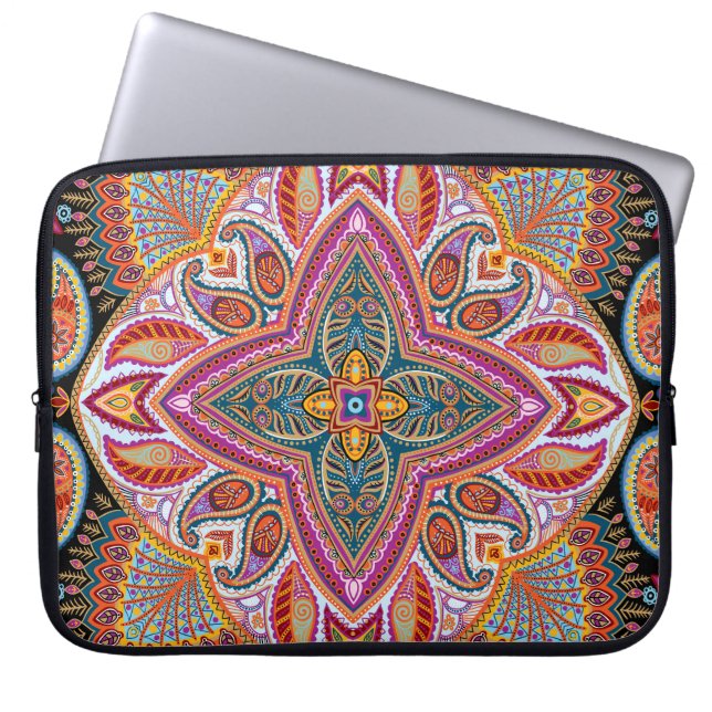 Vintage Kerchief Ornamental Pattern Laptop Sleeve (Front)