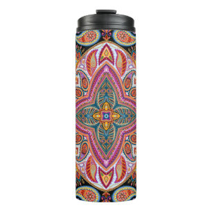 vintage kerchief pattern thermal tumbler