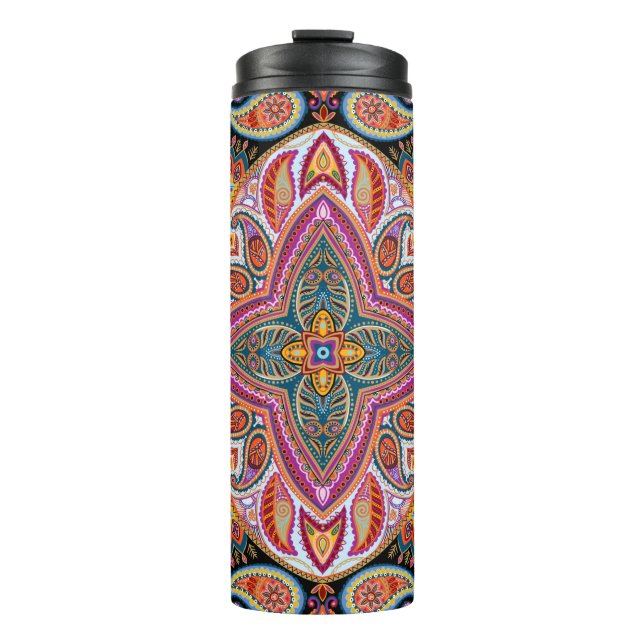 vintage kerchief pattern thermal tumbler (Front)