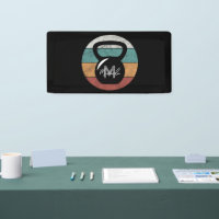 Vintage kettlebell custom monogram name initial