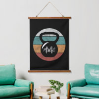 Vintage kettlebell custom monogram name initial