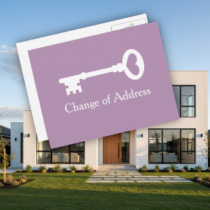 Vintage key change of address moving postcards