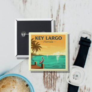 Vintage Key Largo Florida 15 Cm Square Badge