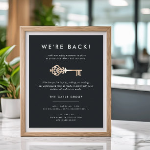 Vintage Key Real Estate Business Reopening Poster