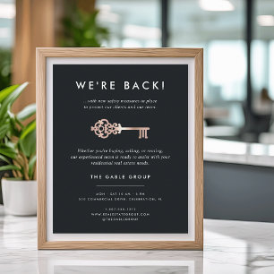 Vintage Key   Real Estate Business Reopening Poster