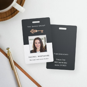 Vintage Key Real Estate Employee Photo ID Badge