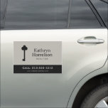Vintage Key Realtor Real Estate Interior Designer Car Magnet<br><div class="desc">A simple logo of a vintage skeleton key is elegantly styled with your name or business name on this realtor's,  real estate,  home staging,  or interior designer car magnet. An unique design that's sure to stand out. © 1201AM CREATIVE</div>