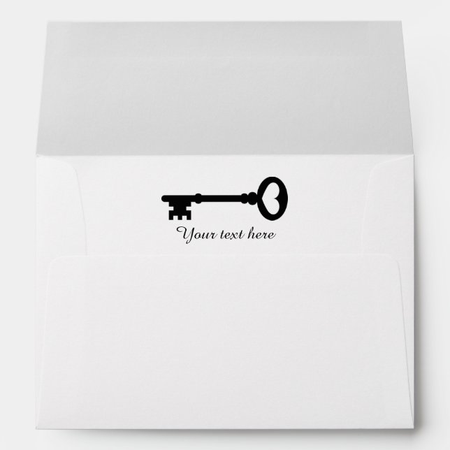 Vintage key silhouette envelope liner (Back (Bottom))