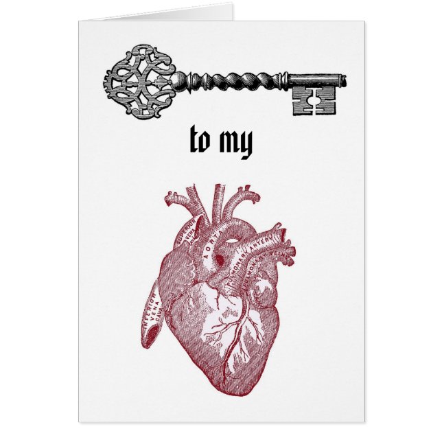 Vintage Key to my Heart Card (Front)