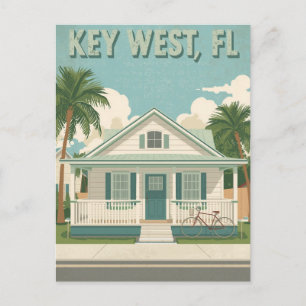 Vintage Key West FL Cottage Travel Postcard