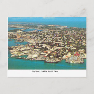 Vintage Key West Florida Aerial View Postcard