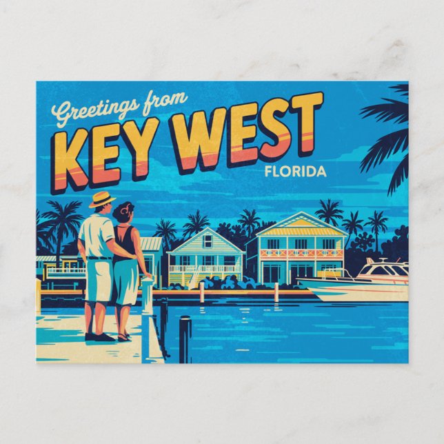 Vintage Key West Postcard | Greetings from (Front)