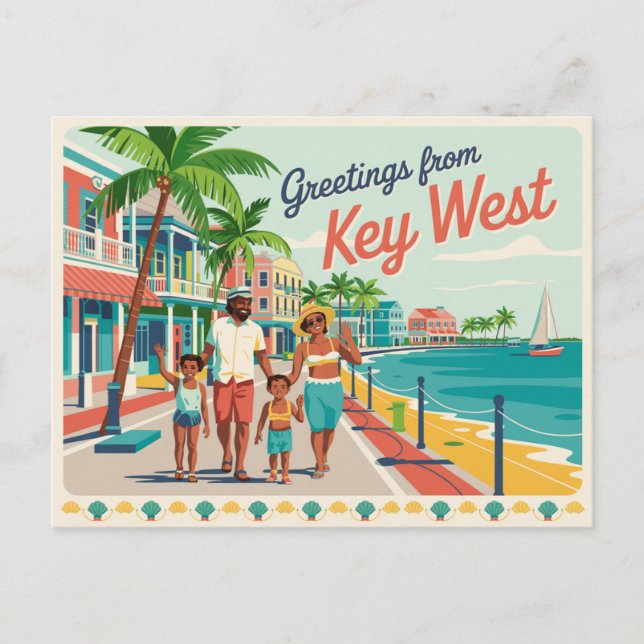 Vintage Key West Postcard | Greetings from (Front)