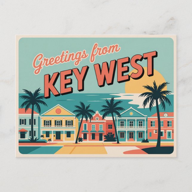 Vintage Key West Postcard | Greetings from (Front)